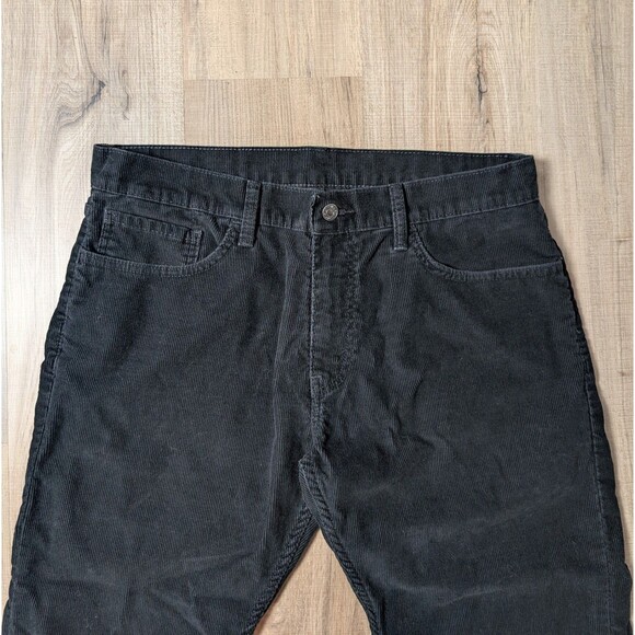Levis 514 Size 34X32 Corduroy Jeans Black Slim Straight White Tab Smart Casual - Picture 4 of 11